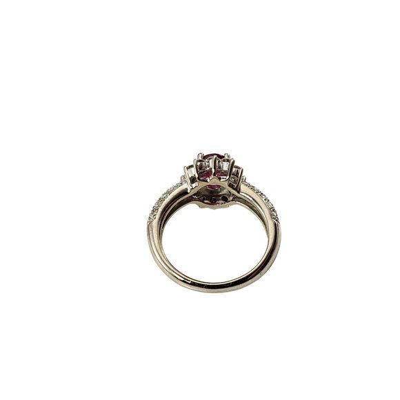 Vintage 14 Karat White Gold Ruby and Diamond Ring Size 4.5 GAI Certified #11655 - Picture 5 of 8